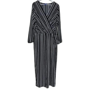 Apt. 9 XXL plus-size Black & white striped‎ jumpsuit